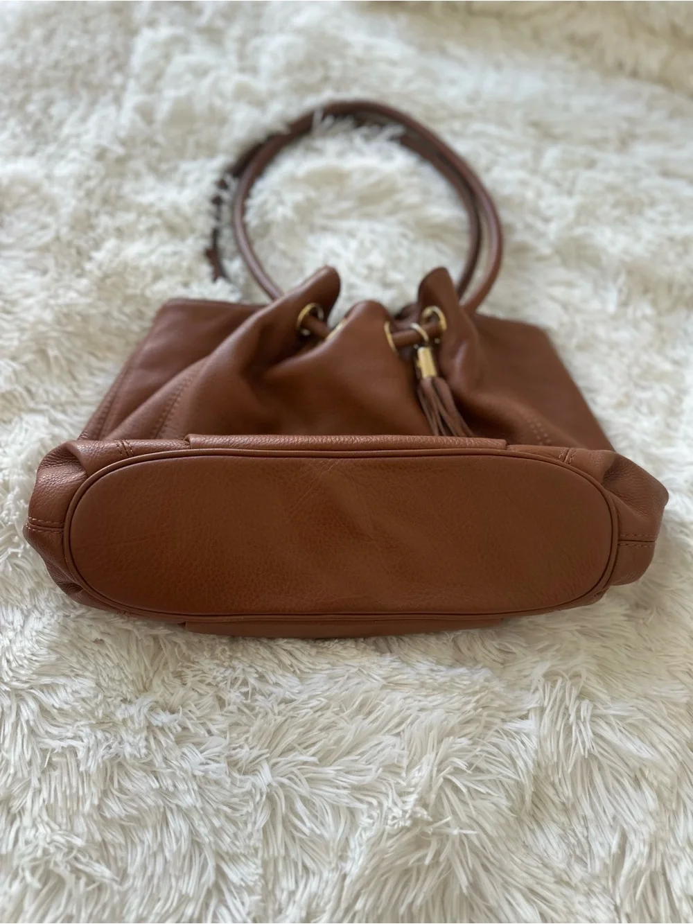 Michael Kors Astor Brown Pebbled Leather Shoulder Tote Bag - Picture 5 of 11